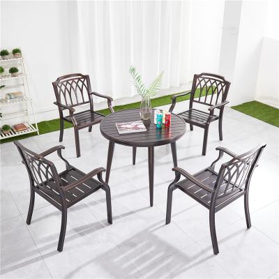 China Modern Comfortable Outdoor Furniture Patio Dining Chair Cast Aluminum Chair Garden Cast Aluminum Chair Set for sale