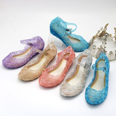 China Fashion Trend Summer Children's New Glass Shoes Princess Baby Girl Soft High Heel Sandals Kids Stylish Shoes for sale