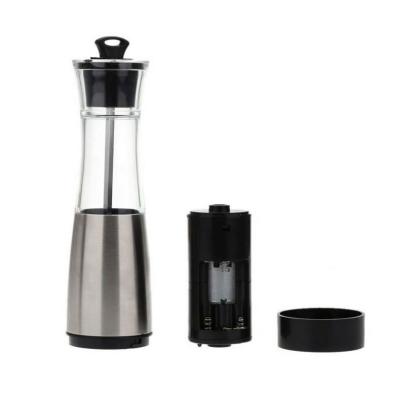 China Best Sustainable Kitchen Use Stainless Steel Automatic Electric Gravity Salt Pepper Mill Battery Operated Grinder for sale