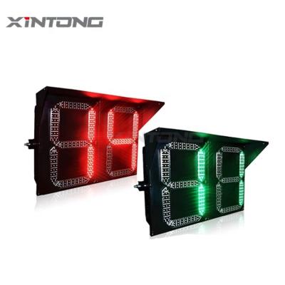 China Traffic Safety Led Warning Lights XINTONG 800*600Mm 2 Digital Solar Led Counter Timer Road Countdown Timer Traffic Light for sale