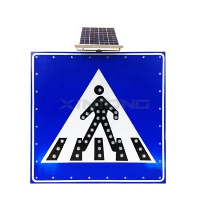 China Customized XT-005 Solar Sign Board Traffic LED Solar Road Sign Safety LED Solar Sign Post for sale