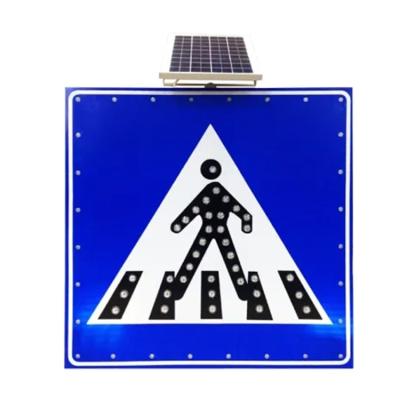 China High Power Solar Traffic Warning Light Pedestrian Crossing Led Solar Warning Sign XT-005 for sale