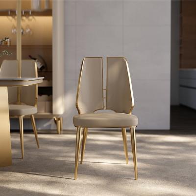 China Solid stainless steel Dining Room Furniture Luxury Leather Modern Chair Restaurant Banquet Dining Room Chair Wedding Banquet Chairs For Event Rental for sale