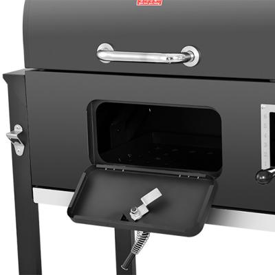 China Easily Assembled Large Square Black Meat Smoker Outdoor Garden Barbecue 5-8 People Camping European Style Charcoal BBQ Grill for sale