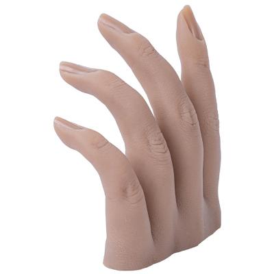 China Nail Art Practice Hand Silicone Hand Mannequin Displaying Ring Female Hand Art Model Nail for sale