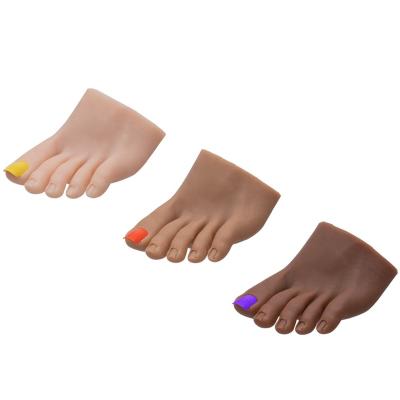 China Soft Realistic Sexy Silicone Female Foot Mannequin Nail Silicone Practice Feet for sale