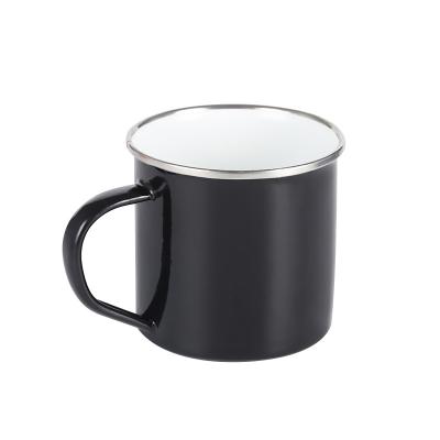 China Sustainable Enamel Mug 12oz Custom Enamel Steel Mug With Handle For Sublimation for sale