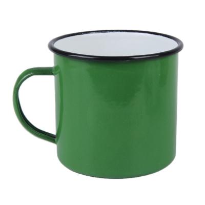 China Sustainable Coffee Mug 250ml-1250ml Custom Metal Enamel Steel Camping Mug With Handle For Sublimation for sale