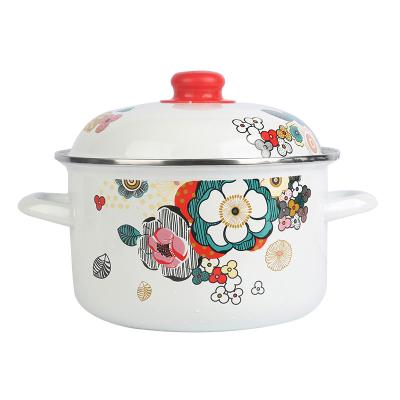 China Sustainable Multiple Models Enamel Casserole Pot Set Size 16-26 Enamel Casserole Pot for sale