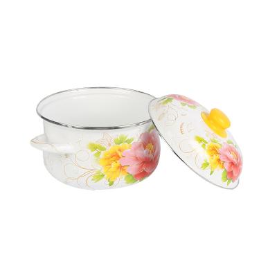 China 5 Pcs Sustainable Enamel Casserole Set Large 1400ml 1860ml Cooking Pot Casserole Pot With Cover for sale