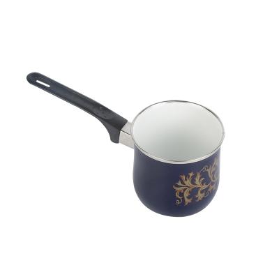 China Sustainable Milk Pot Coffee Warmer Set 7cm 8cm 9cm Enamel Coffee Warmer With Handle for sale