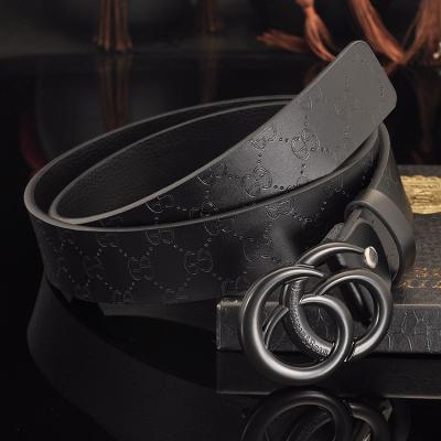 China Fashion.Casual 2022 brand slide buckle fashion belt cowhide belt unisex men and women belt custom made logo-348 for sale