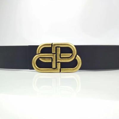 China Fashion.Casual 2022 brand slide buckle fashion belt cowhide belt unisex men and women belt custom made logo-350 for sale