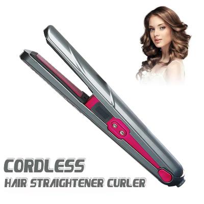 China Hotel Most Popular Items New Technology Hair Straightening Iron With LCD Display Portable Cordless USB Rechargeable Iron Flat Radio for sale