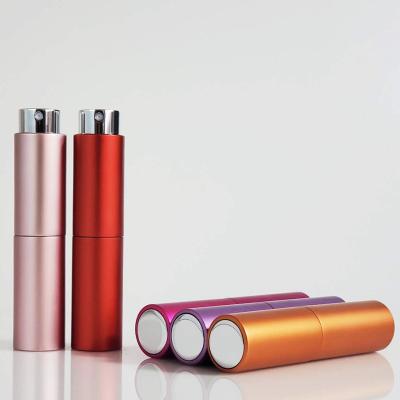 China 5ml 8ml 10ml 15ml 20ml Personal Care Pocket Aluminum Foil Scent Empty Refillable Round Perfume Atomizer for sale