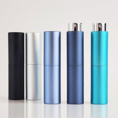 China Personal Care 8ml 10ml 15ml 20ml Empty Aluminum Twist Up Round Travel 5ml Perfume Bottle Atomizer for sale