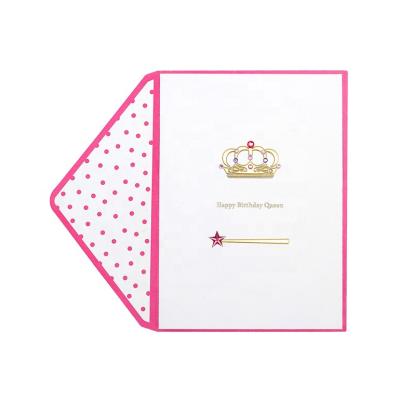 China Custom Printing Vivid North America Crown Wish Birthday Cards, Handmade Greeting Cards for Girls Birthday for sale