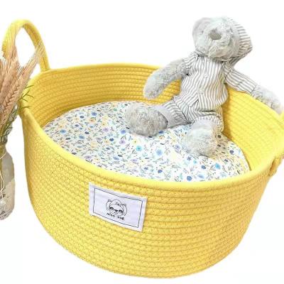 China Manufacturer Wholesale Hot Products OEM Breathable Cotton Rope Basket For Pets Pet Basket Handmade for sale