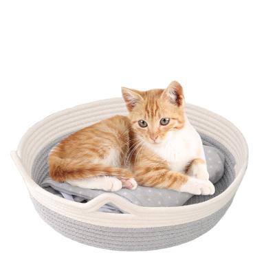 China Breathable Pet Beds Cotton Rope Dog Bed Pet Baskets For Dog Cats Toys Storage for sale