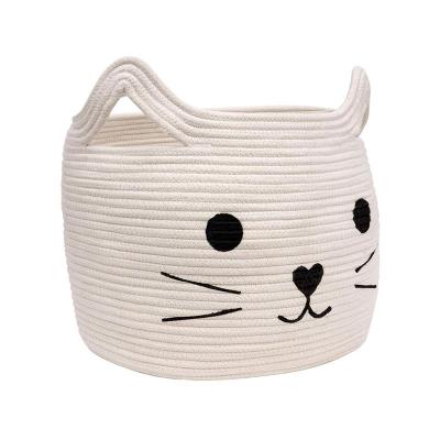 China Large Sustainable XXXL Cotton Rope Clothes Storage Basket For Toy Diaper Towel Laundry Basket for sale