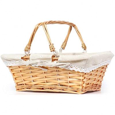 China Cheap Viable Mini Weaving Empty Wicker Rattan Basket Picnic For Sale for sale