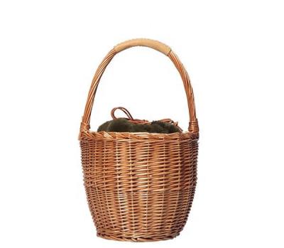 China Simple And Versatile Fashion Rattan Woven Bucket Beach Fruit Basket Design Women Bag for sale