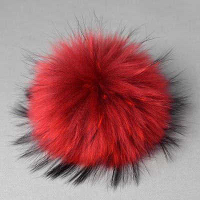 China Fluffy Fur Balls For Knit Hats With Snap 13CM KAZUFUR Factory Price Real Fur Balls For Hats Raccoon Fur Balls for sale