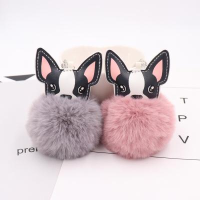 China Faux Fur Ball Key Chain KAZUFUR Fashion Handbag Charm Faux Fur Ball Key Chain Gift for sale