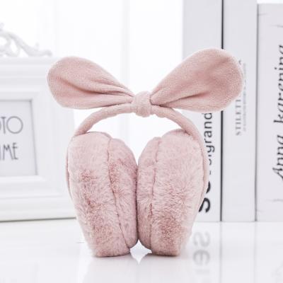 China Fashion KAZUFUR Fashion Girls Bowknot Warm Faux Fur Earmuffs Faux Rabbit Fur Earmuffs Keeping for Kids for sale