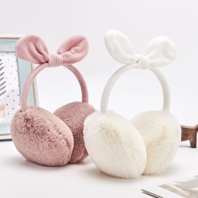 China Keeping Hot Fashion KAZUFUR Girls Fashion Earmuffs Faux Rabbit Fur Earmuffs for sale