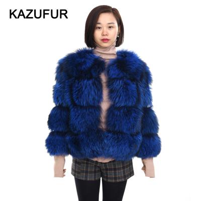 China Breathable Women Fashion Fox Fur Coat Silver Fox Fur Coat for sale