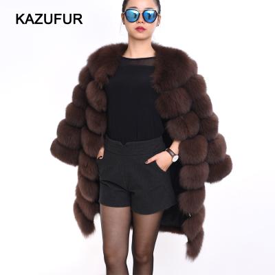 China Women Anti-Shrink Winter Fox Fur Coat Removable Real Fox for sale