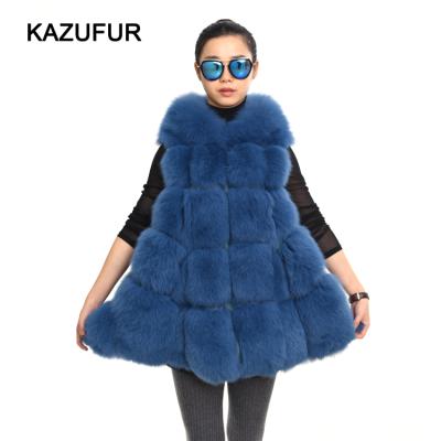 China Sustainable Fox Vest Unique Brand Design Natural Fox Fur Vest For Women for sale