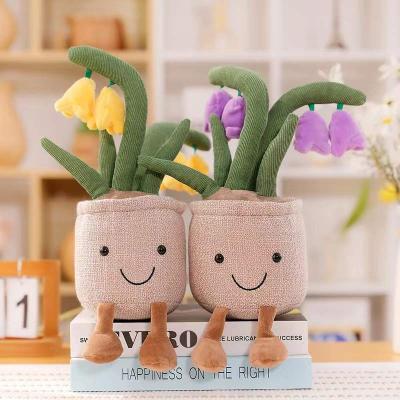 China Hot Selling Wholesale Custom Stuffed Plush Toy Tulip Plant Plush Pillow Toy Office Home Gift Succulent Ornaments for sale