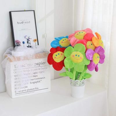 China Personalized Colorful Valentine Gift Flower Plush Toy Sunflower Cushion Office Home Gift for sale