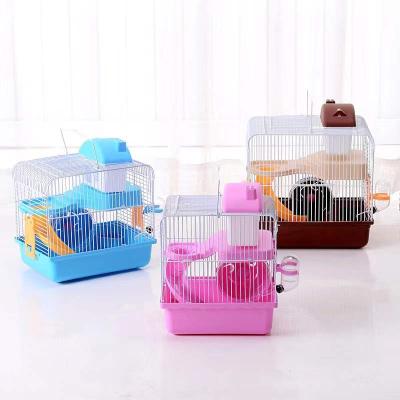 China Breathable 2 Layers Tunnel Stock Small Animal Ready Cage House Luxury Hamster Cage for sale