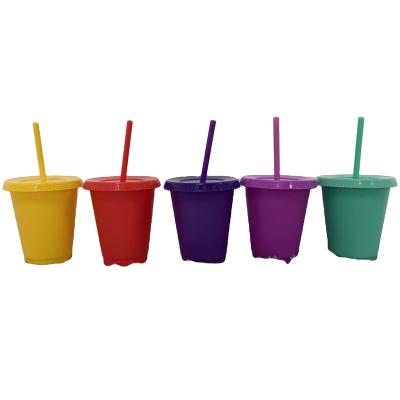 China Reusable Single Wall Plant For Cold Water Beverages Drinking LGBT Summer Pride PP Pack Of 5 With Lids And Straws Solid Color Iced Cups for sale