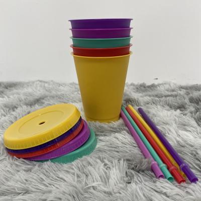 China 3 Hard VentIce Solid Color Reusable Plastic Single Wall Coffee Cold Drink Ice Water Cold Cups with Lids and Straws Factory Price 16oz for sale