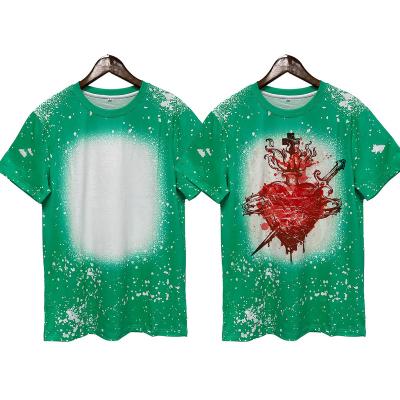 China QUICK DRY For Heat Press Printing High Quality Loose Type Bleached 100% Polyester DIY Short Sleeve Sublimation Blank T-Shirt for sale