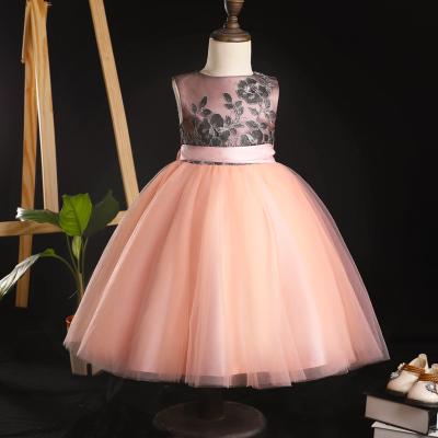 China Breathable Baby Party Wear Girl Birthday Flower Dresses Lace Up Pageant Party Wedding Bridesmaid Tutu Dress 12 Month Baby Dress for sale