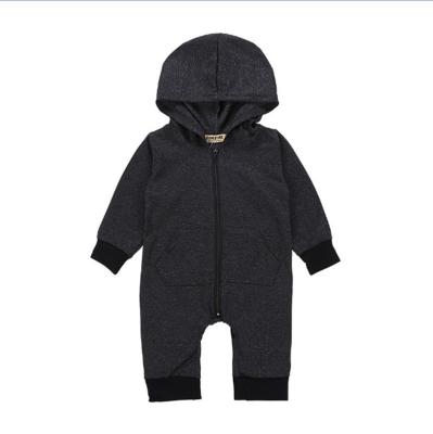 China Hooded Crawling Rompers Other Baby Boy Black Onsie Baby RTS Long Sleeved Overalls Baby Boy Wear Coats Newborn Winter To Clothe for sale