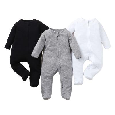 China Daily Clothing Ready To Ship 3Pcs Cotton Set Baby Clothing Knit Baby Pajamas Set Clothing Sleeve Infants Long Clothes Sets Newborn Baby for sale