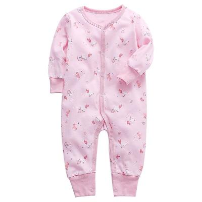 China Daily Wholesale Custom Organic Cotton Open Front Sleepwear Sleepsuit With Long Sleeves Baby Boy Rompers One Piece for sale