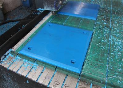 China Blue color UPE plastic CNC machined parts with countersink holes 500mm for sale