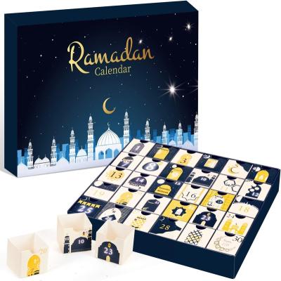 China Recyclable Custom Advent Calendar Box Ramadan Gifts Empty Luxury Cardboard Paper Gift Cosmetic Packaging Box to Fill with30  Drawers for sale