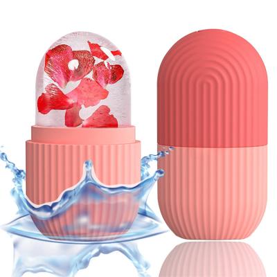 China Whitening Silicone Face Glow Ice Cube Massager Facial Contour Roller for sale