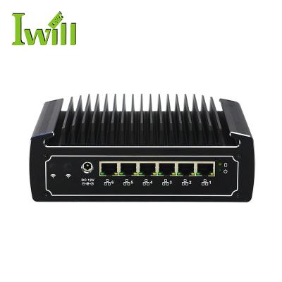 China Intel Core i5 8250U Quad Core 8 Wires Micro Fanless Computer Mini PC Computer Firewall Intel Core i5 8250U Nano Firewall Router with 6 RJ45 1000M LAN for sale