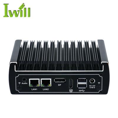 China For Business 4K Mini Computer i3 i5 Mini PC 1*HD 1*DP Industrial Fanless Dual LAN Mini PC With USB2.0 RJ45 for sale