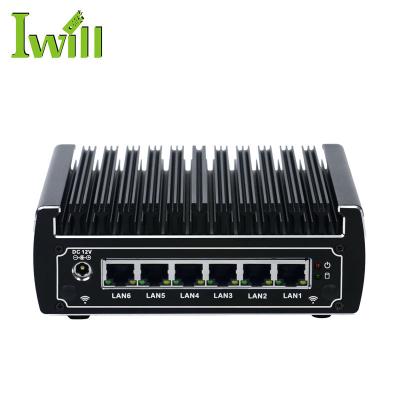 China Newest skylake core i3 7100U processor 6 LAN rj45 nano pc station system fanless Linux PC mini server IBOX-501 N13 for sale