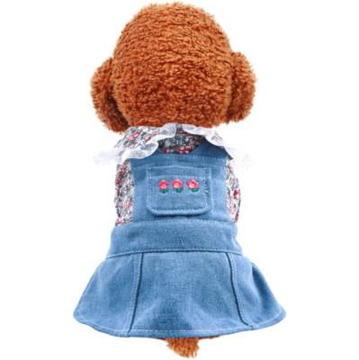 China Stocked Xiwei Pet Wholesale Hot Sale In Summer Running Cowboy Dog Dress Dog Clothes for sale